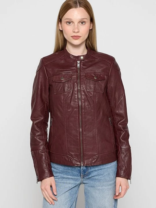 Foto van product Leren jas Lee Cooper donkerrood