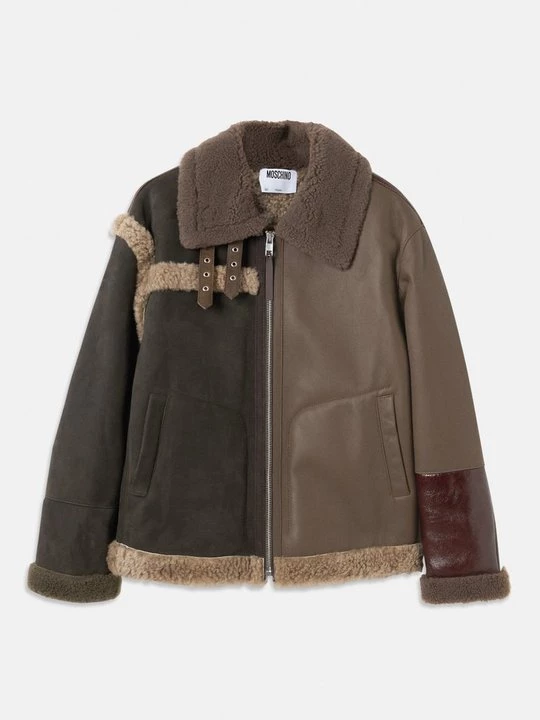 Foto van product Leren jas MOSCHINO bruin