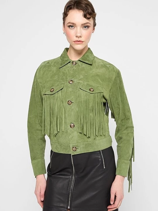 Foto van product Leren jas MOSCHINO groen