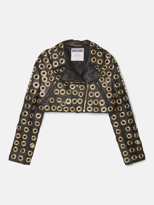 Foto van product Leren jas MOSCHINO zwart