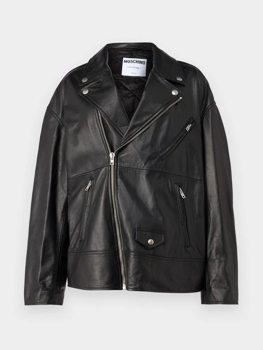 Foto van product Leren jas MOSCHINO zwart