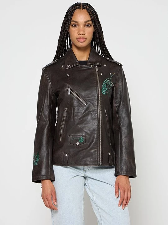 Foto van product Leren jas Scotch & Soda bruin