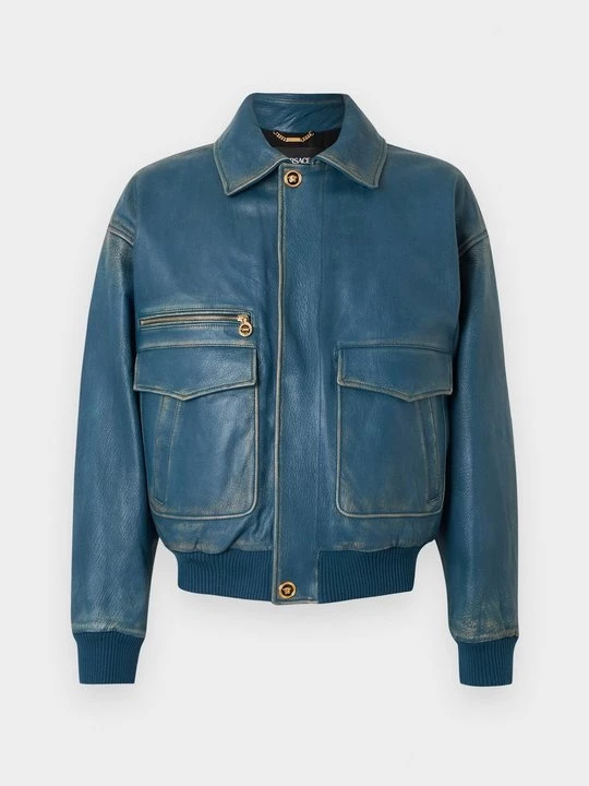 Foto van product Leren jas Versace blauw