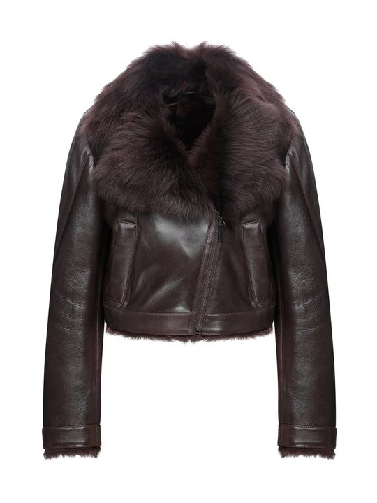 Foto van product Leren jas Vespucci by VSP bordeauxrood