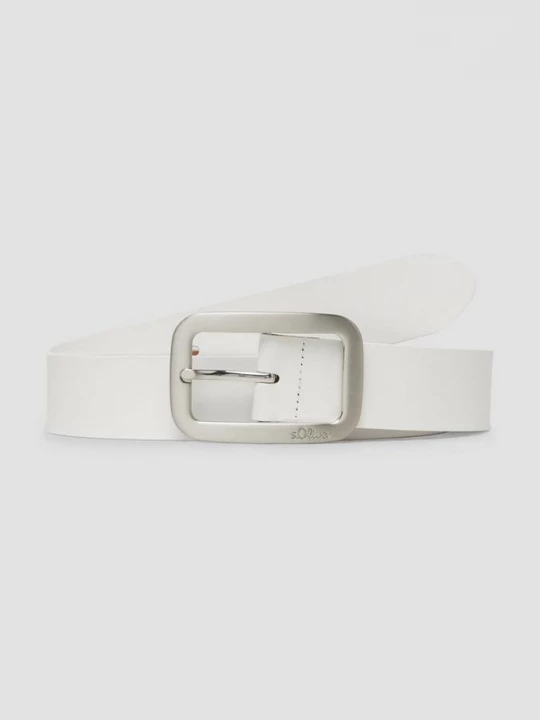 Foto van product Leren riem met logo en gesp s.Oliver crème