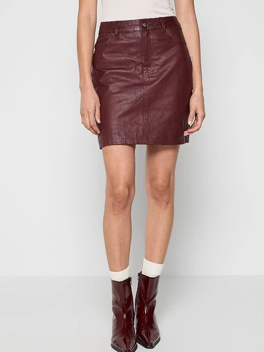 Foto van product Leren rok Lee Cooper bordeauxrood