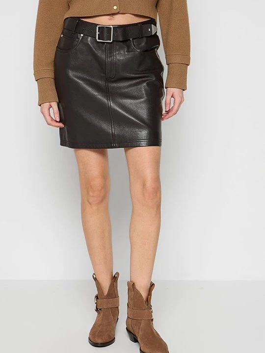 Foto van product Leren rok Pinko donkerbruin