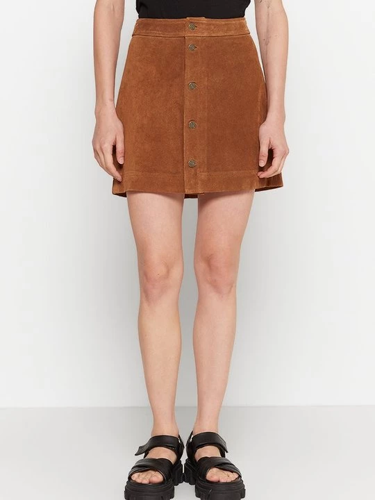 Foto van product Leren rok Polo Ralph Lauren bruin