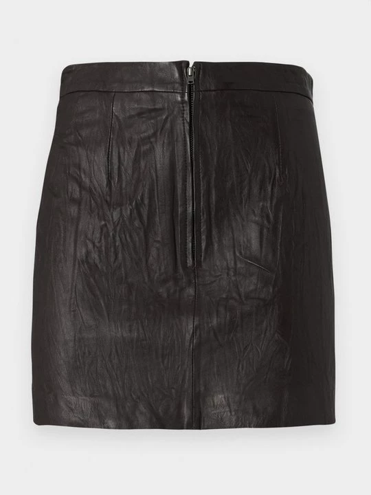 Foto van product Leren rok Selected donkerbruin