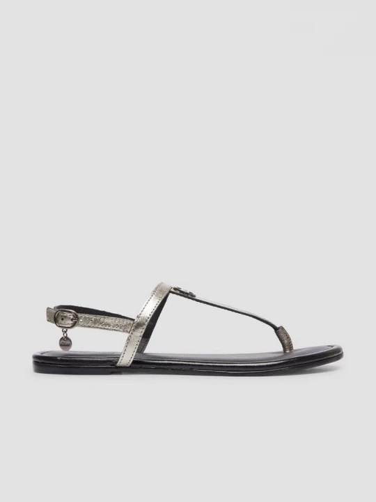 Foto van product Leren sandalen met bandjes en logodetail s.Oliver goud