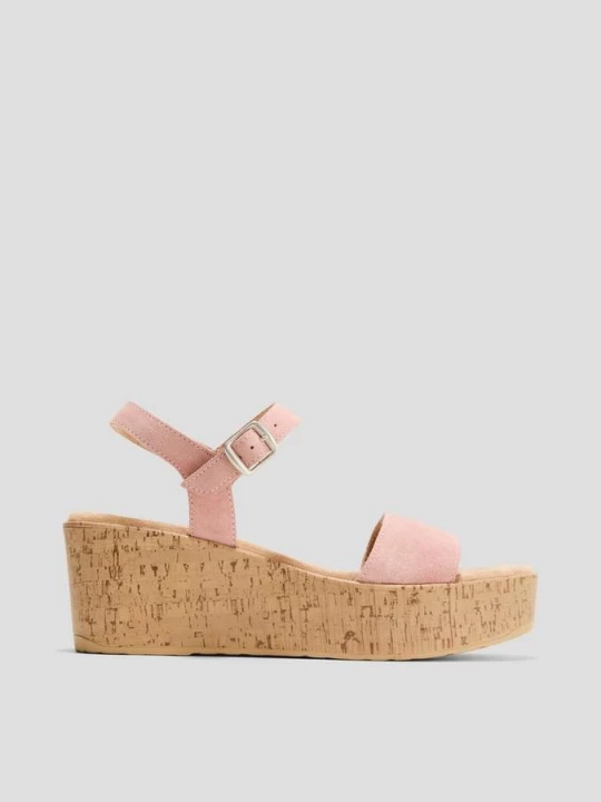 Foto van product Leren sandalen met sleehak s.Oliver roze