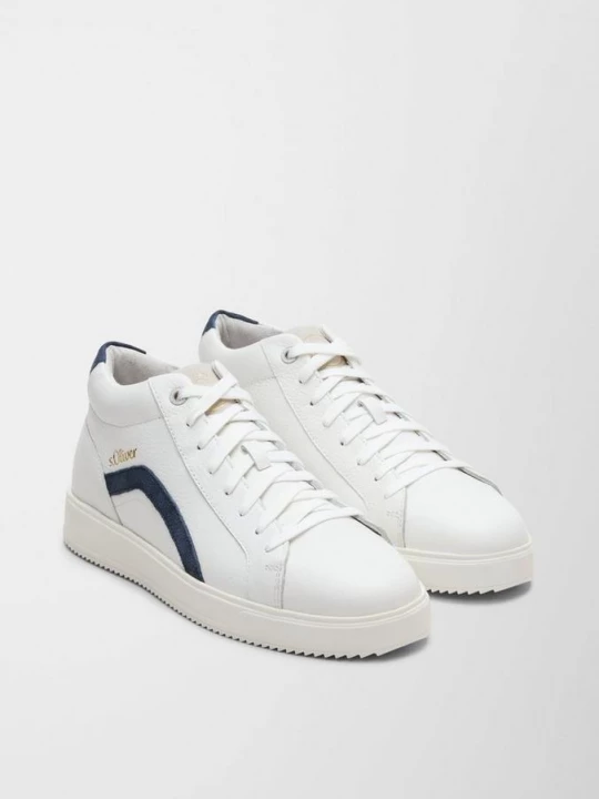 Foto van product Leren sneakers met contrastdetails s.Oliver wit