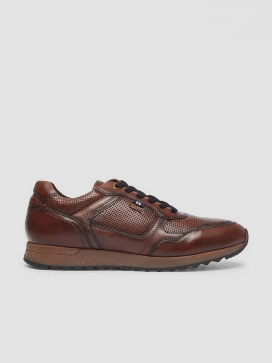 Foto van product Leren veterschoenen met logo in reliëf s.Oliver bruin