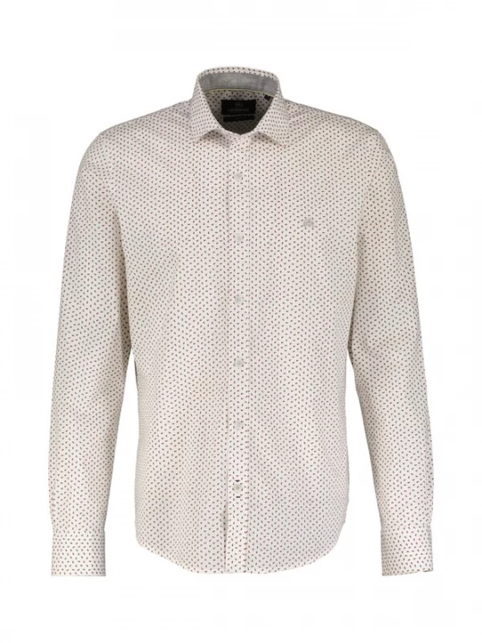 Foto van product LERROS Overhemd beige / donkerblauw / oranje