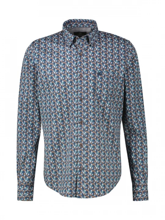 Foto van product LERROS Overhemd blauw / bruin / wit