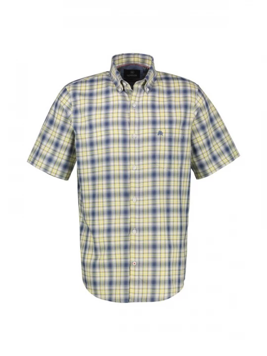 Foto van product LERROS Overhemd navy / geel / wit