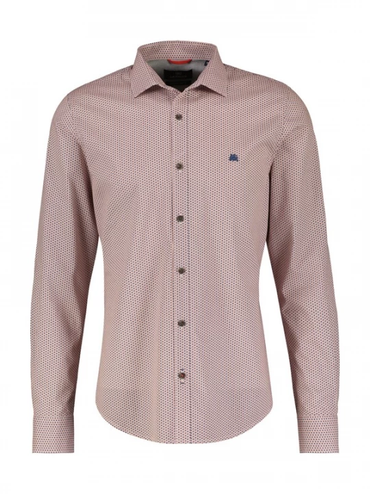 Foto van product LERROS Overhemd navy / lichtrood / wit