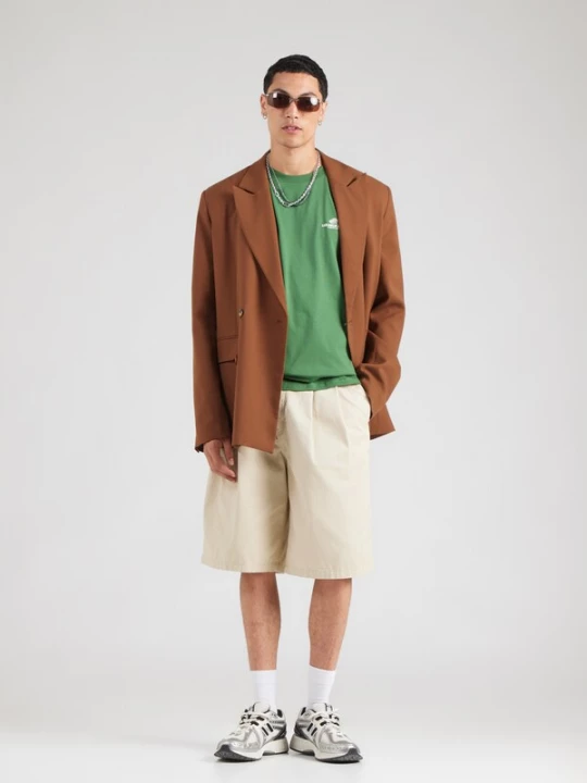 Foto van product Les Deux Shirt 'Exhibition' grasgroen / wit