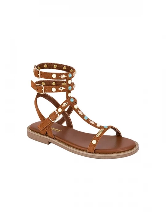 Foto van product Les Tropéziennes Sandaal 'Corika-Ledersandalen' camel Les Tropeziennes