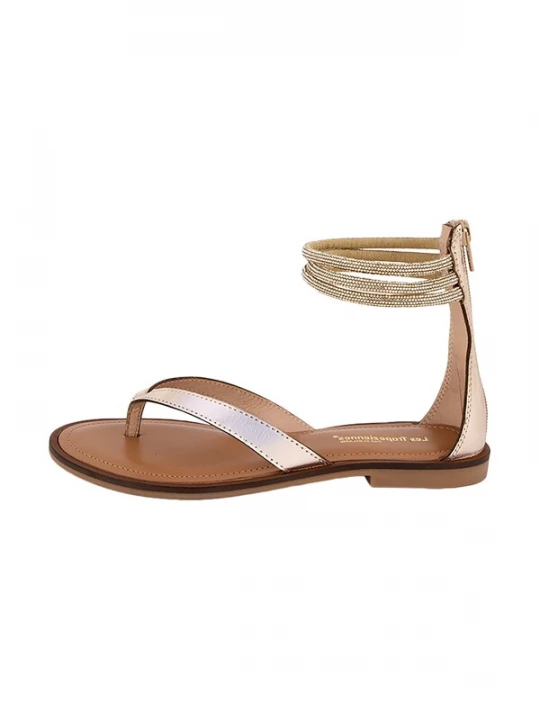 Foto van product Les Tropéziennes Sandaal 'Flache Ledersandalen „Les Hodixy“' goud Les Tropeziennes