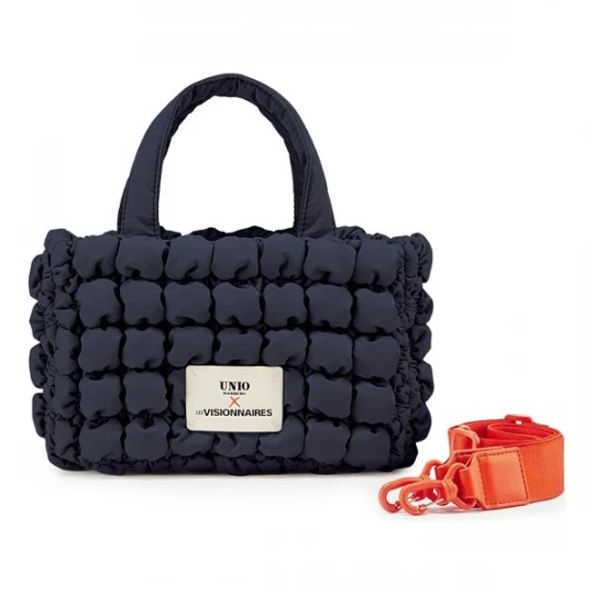Foto van product Les Visionnaires Handtas 'Bubble' donkerblauw / zalm roze