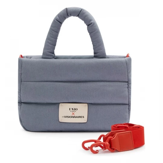 Foto van product Les Visionnaires Handtas 'Unio Cortina' blauw denim / kersrood