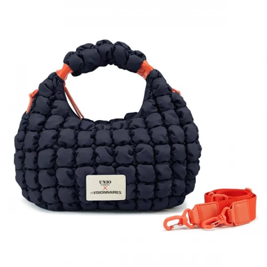 Foto van product Les Visionnaires Schoudertas 'Unio Kitzbuehel Bubble' donkerblauw / neonoranje