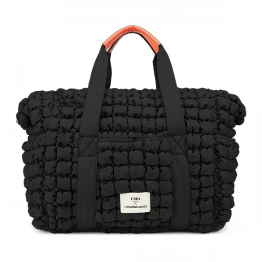 Foto van product Les Visionnaires Shopper 'Unio' oranje / zwart / wit