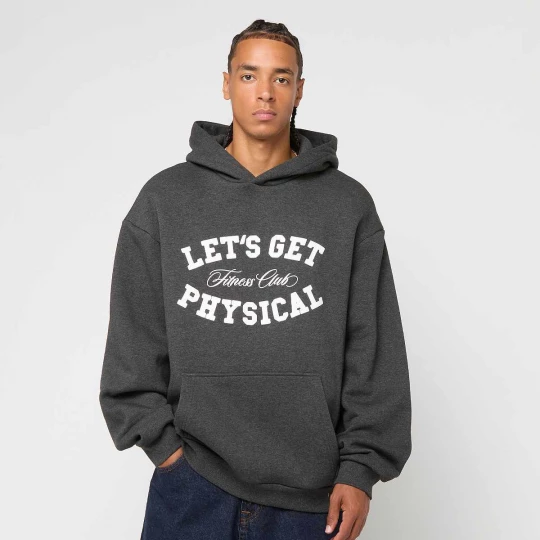 Foto van product Let's Get Physical Fluffy Hoody Mister Tee grijs