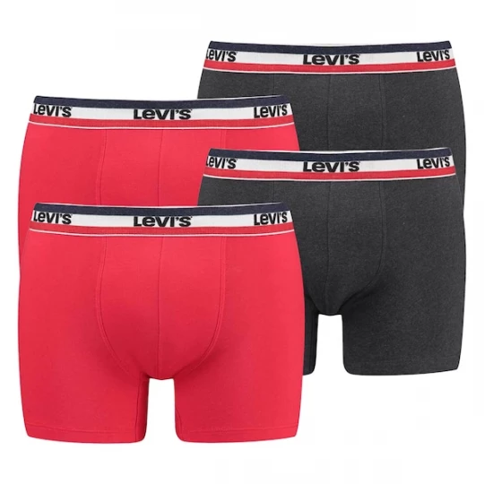 Foto van product LEVI'® Boxershorts antraciet / bloedrood / wit Levi's