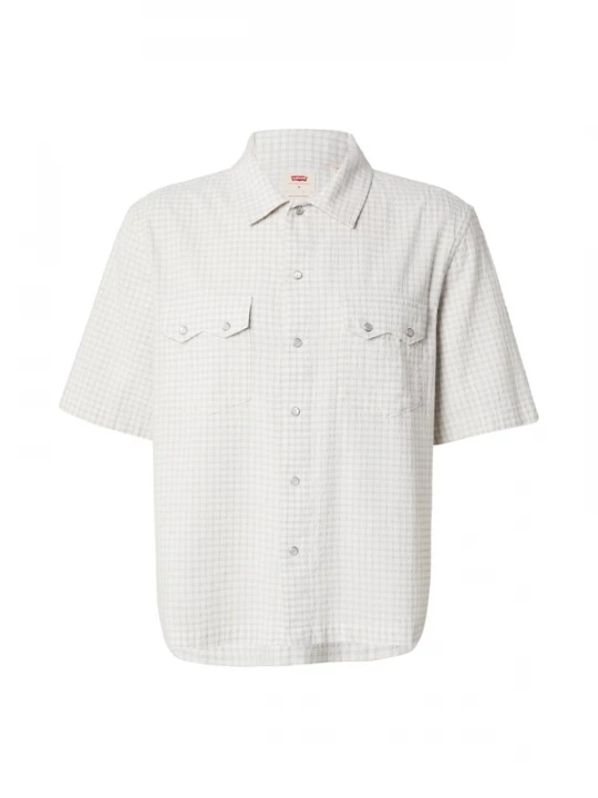 Foto van product LEVI'® Overhemd 'Short Sleeve Boxy Western Shirt' donkerbeige / wit Levi's