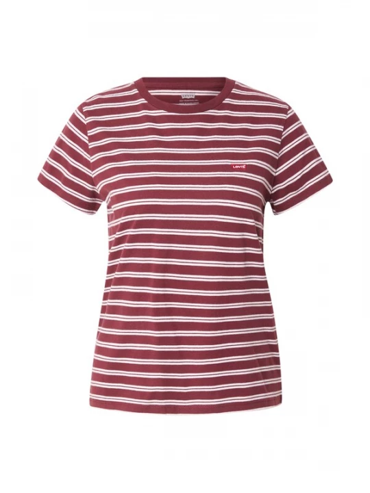 Foto van product LEVI'® Shirt 'The Perfect Tee' wijnrood / wit Levi's
