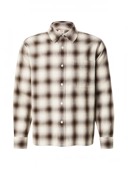 Foto van product LEVI'S ® Overhemd 'DUBOCE' chocoladebruin / kaki / wit