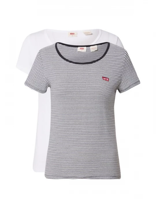 Foto van product LEVI'S ® Shirt '2Pack Crewneck Tee' bloedrood / zwart / wit