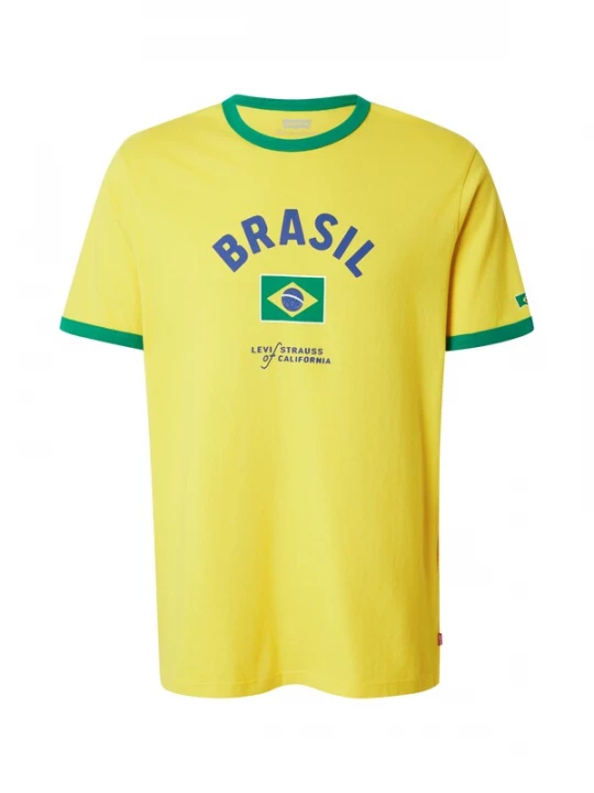 Foto van product LEVI'S ® Shirt 'Brazil Ringer Tee' blauw / geel / groen