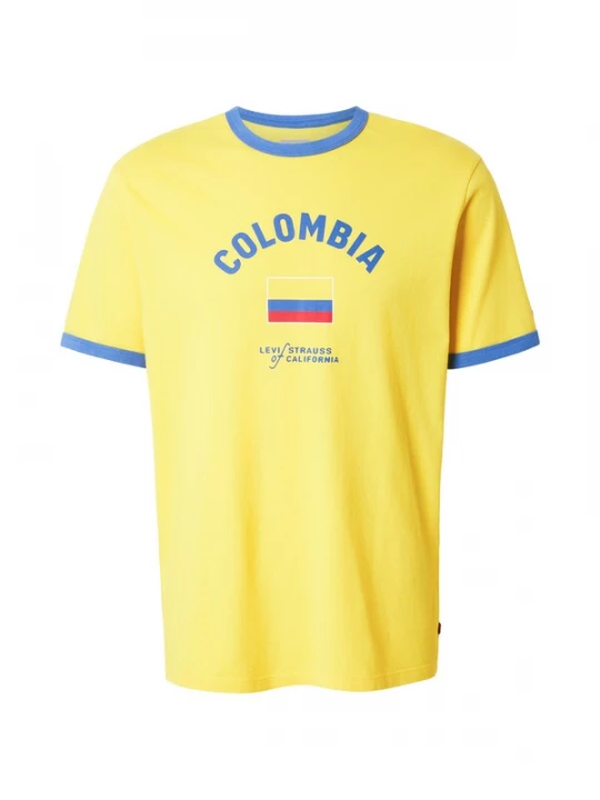 Foto van product LEVI'S ® Shirt 'Colombia Ringer Tee' azuur / geel / wit