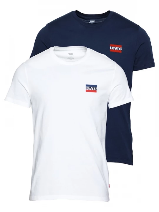 Foto van product LEVI'S ® Shirt 'Graphic Crewneck T-Shirt - 2 Pack' navy / rood / wit