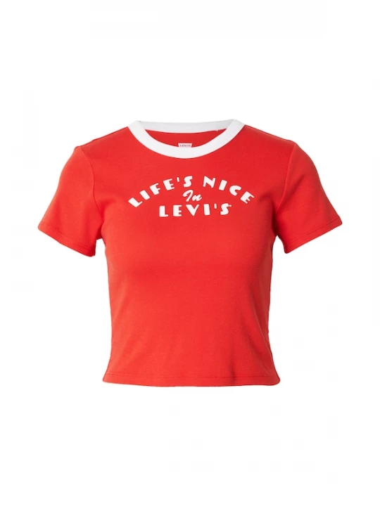 Foto van product LEVI'S ® Shirt 'Graphic Ringer Mini Tee' rood / wit
