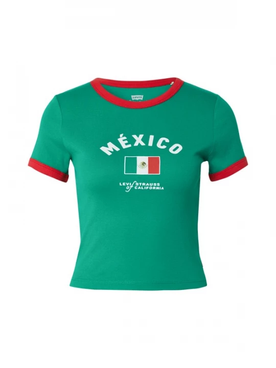 Foto van product LEVI'S ® Shirt 'Mexico Ringer Tee' groen / rood / wit