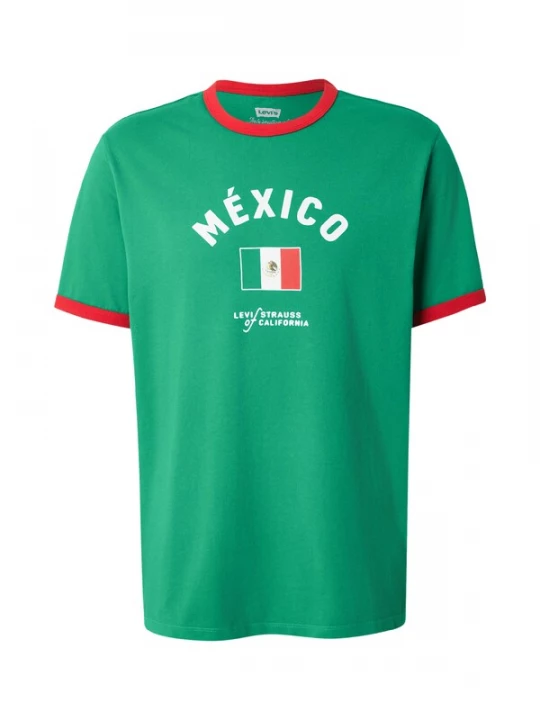 Foto van product LEVI'S ® Shirt 'Mexico Ringer Tee' groen / rood / wit