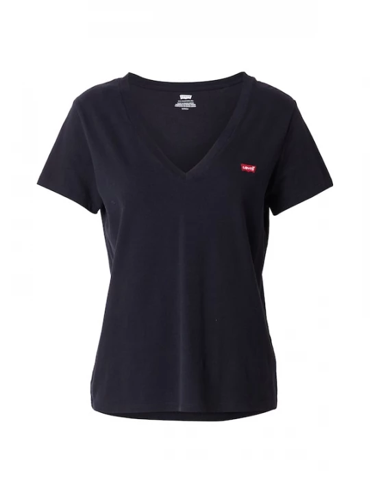 Foto van product LEVI'S ® Shirt 'The Perfect V-Neck' vuurrood / zwart / wit