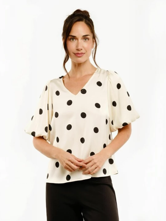 Foto van product Liberte Essentiel Shirt ' DOTTI ' zwart