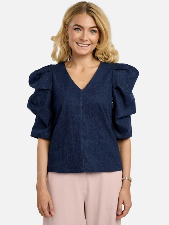 Foto van product Liberte Essentiel Shirt ' WINNIE ' blauw denim