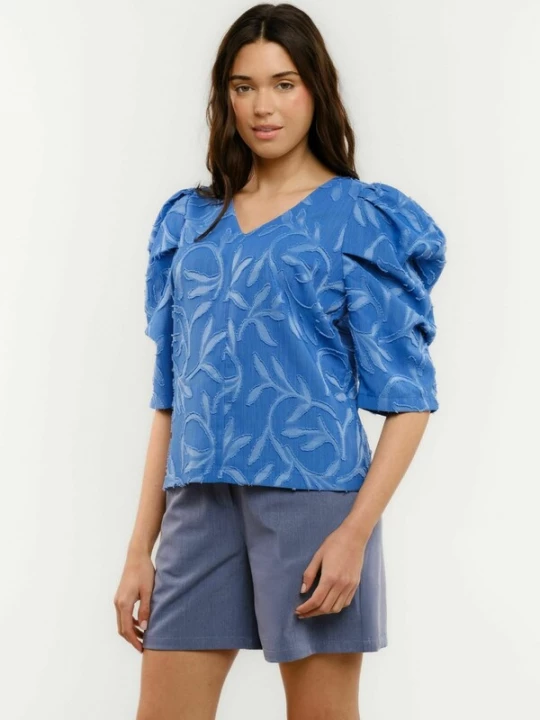 Foto van product Liberte Essentiel Shirt ' WINNIE ' blauw gemêleerd