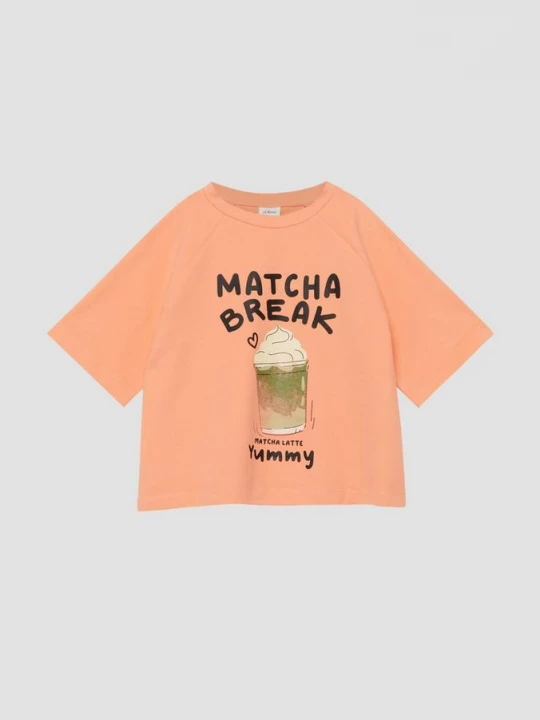 Foto van product Licht Felpa oversized T-shirt met print op voor- en achterkant s.Oliver