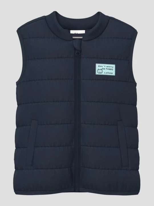 Foto van product Licht gewatteerd unisex gilet met opstaande kraag s.Oliver blauw
