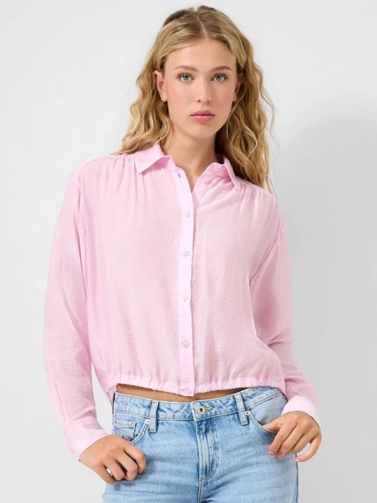 Foto van product Licht transparante blouse QS roze