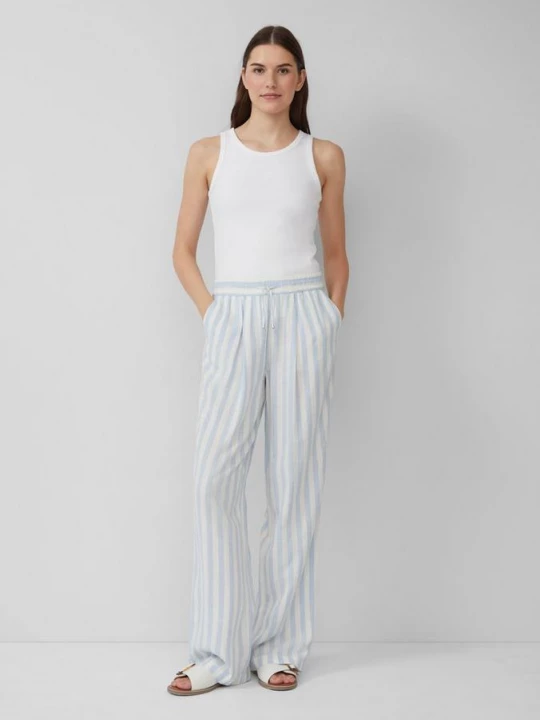Foto van product Lichte broek met elastische band van een linnenmix s.Oliver blauw