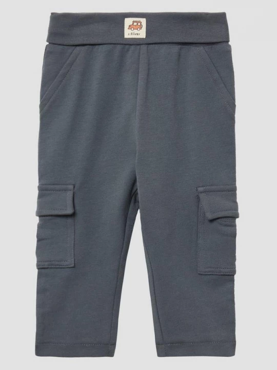 Foto van product Lichte joggingbroek met omslag en cargozakken s.Oliver grijs
