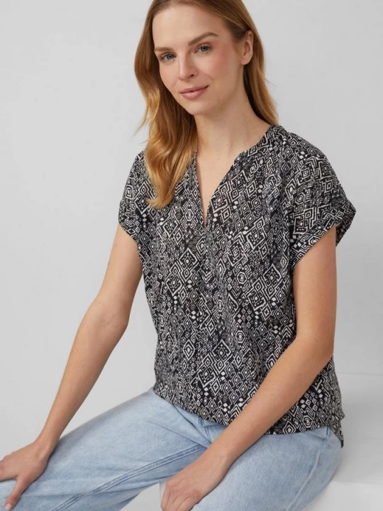 Foto van product Lichte katoenen blouse met print all-over s.Oliver zwart